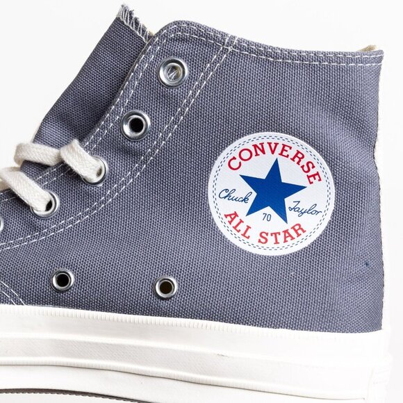 Converse x Comme des Garcons PLAY Heart High Top Sneakers Gray - Picture 10 of 16